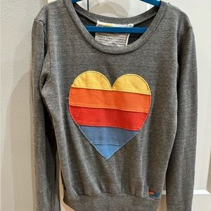 Aviator Nation size 14 kids heart crewneck